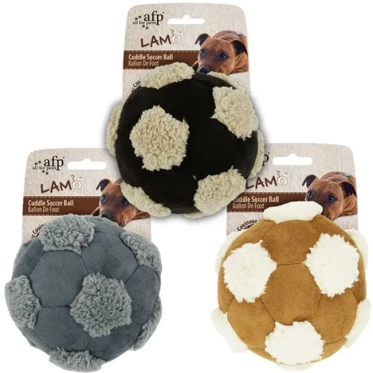Bolde|Plyslegetøj Til Hunde^All For Paws AFP Cuddle Fodbold af Lammeuld