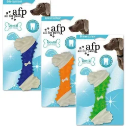Tandrensende Legetøj|Hvalpelegetøj^All For Paws AFP Dental Bone Gummilegetøj