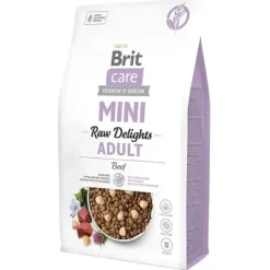 Hundemad^Brit Care Mini Raw Delights Adult, Beef | Tørfoder 2kg