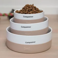 Madskål Og Vandskål^Companion Keramik Skål m. Silikonebund