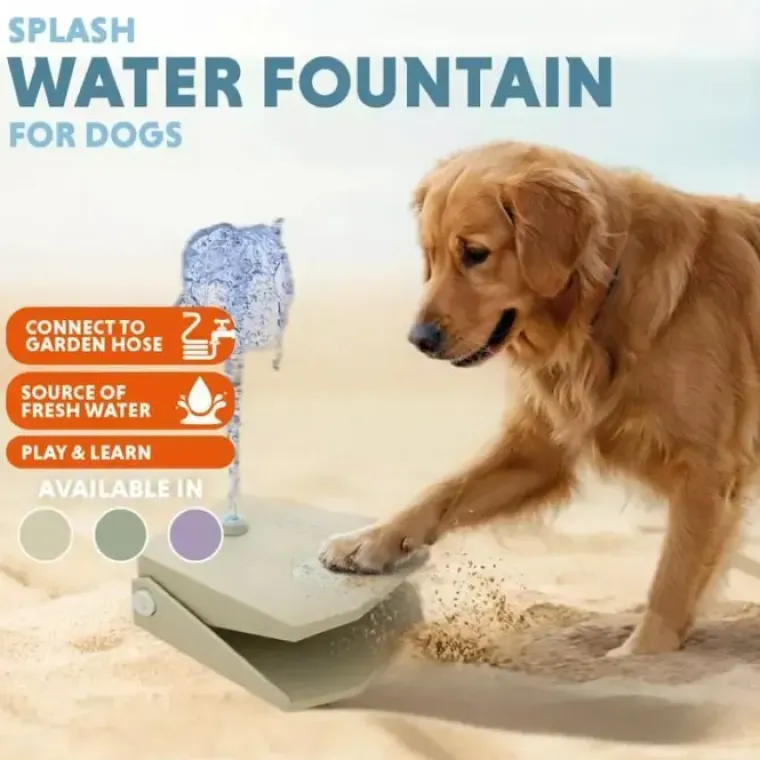 ☀️Sommerklar|Hundeferien^CoolPets Splash Water Fountain | Olivengrøn