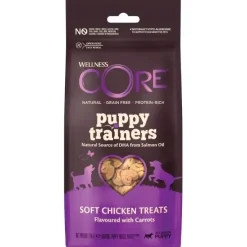 Hvalpegodbidder Og Gnaveben|Godbidder Og Gnaveben^Wellness CORE CORE Puppy Trainers kylling med tilsat gulerod | 170g