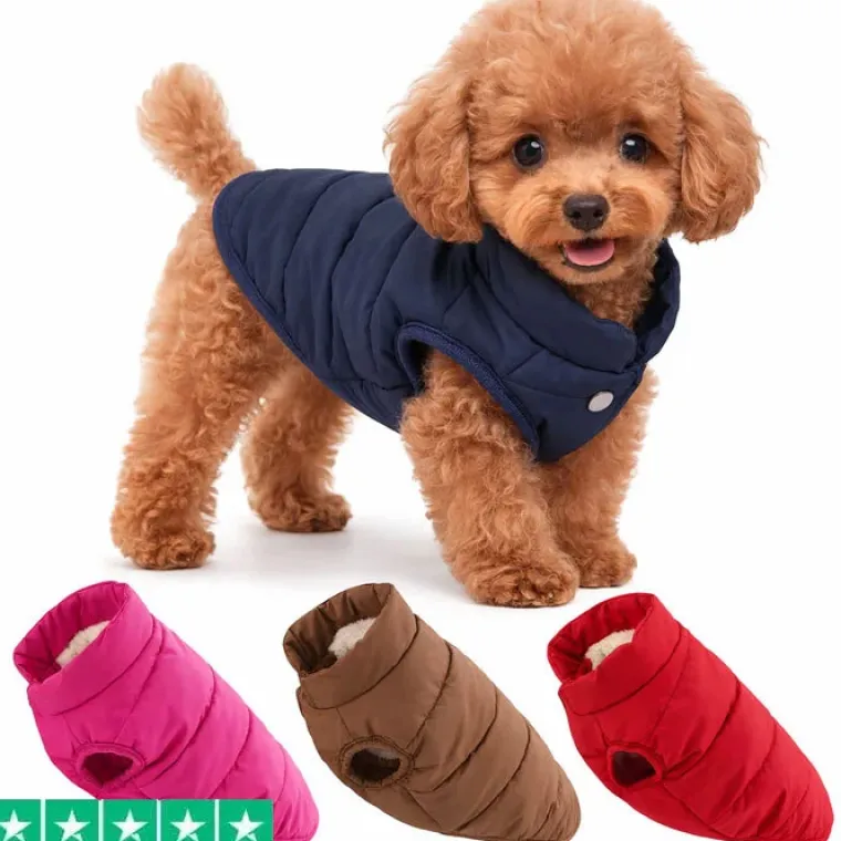 Efterårsklar|Hundetøj^FashionDoggy Dynevest med fleecefor | OUTLET