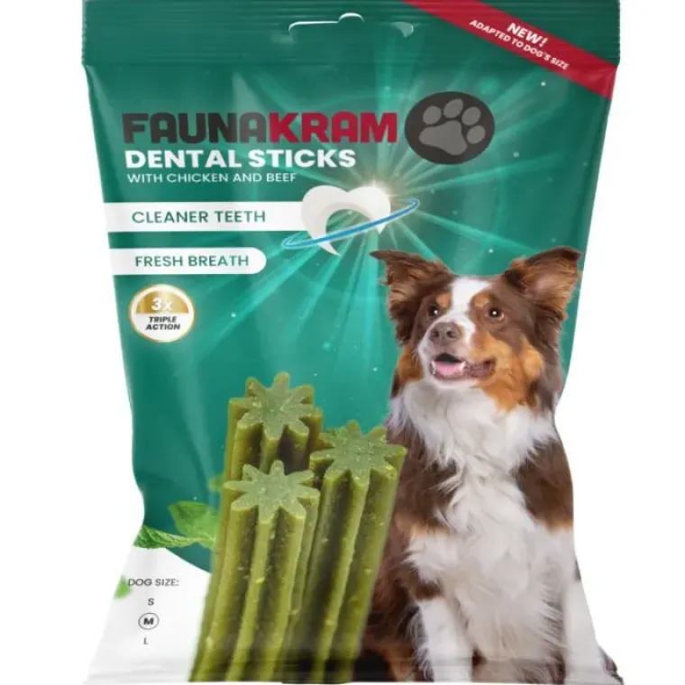 Godbidder Og Gnaveben^Faunakram Dental Stick Fresh Breath | 7 stk. Medium