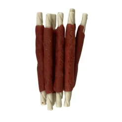 Godbidder & Smagsvarianter|Godbidder Og Gnaveben^Faunakram Lamb Coated Rawhide Sticks | 300g