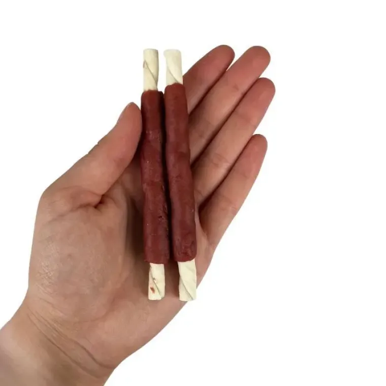 Godbidder & Smagsvarianter|Godbidder Og Gnaveben^Faunakram Lamb Coated Rawhide Sticks | 300g