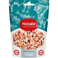Hvalpegodbidder Og Gnaveben|Godbidder Og Gnaveben^Ficcaro Beef & Pollock Cubes | 100g