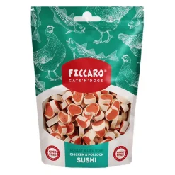 Hvalpegodbidder Og Gnaveben|Godbidder Og Gnaveben^Ficcaro Chicken & Pollock Sushi | 100g