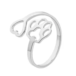 Hundesmykker, Vedhæng Ol.|Mors Dag^Ollipet Fingerring med hjerte og pote