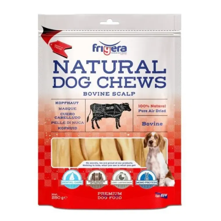 Godbidder Og Gnaveben^Frigera Natural Dog Chews Oksehovedbund | 250g