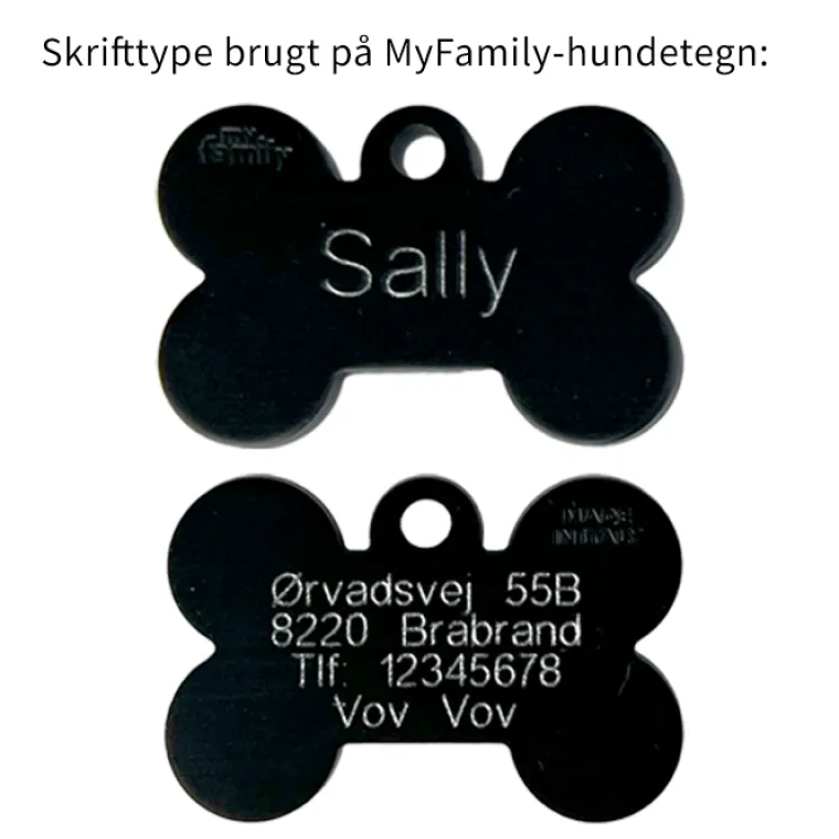 Hundetegn^MyFamily Hundetegn Kødben Med Gummikant | My Family
