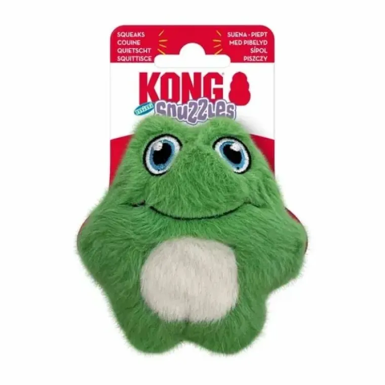 Plyslegetøj Til Hunde|Hvalpelegetøj^KONG Snuzzles Mini Frog