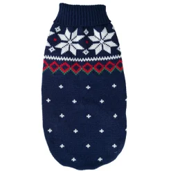 Julekurven|Hundetøj^Ollipet Marineblå vintersweater med snefnug