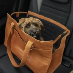 Hundetaske|Transporttasker Til Hunde^Muud Clara Hundetaske i læder | OUTLET Sort