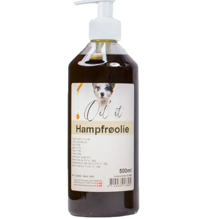 Helse Til Hunde|Fodertilskud^Oil'it Hampfrøolie | 500 ml