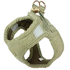 Hundeseler|Hvalpesele Og Hvalpeliner^Ollipet Bijou Step-in hundesele | Fløjl Olive Green