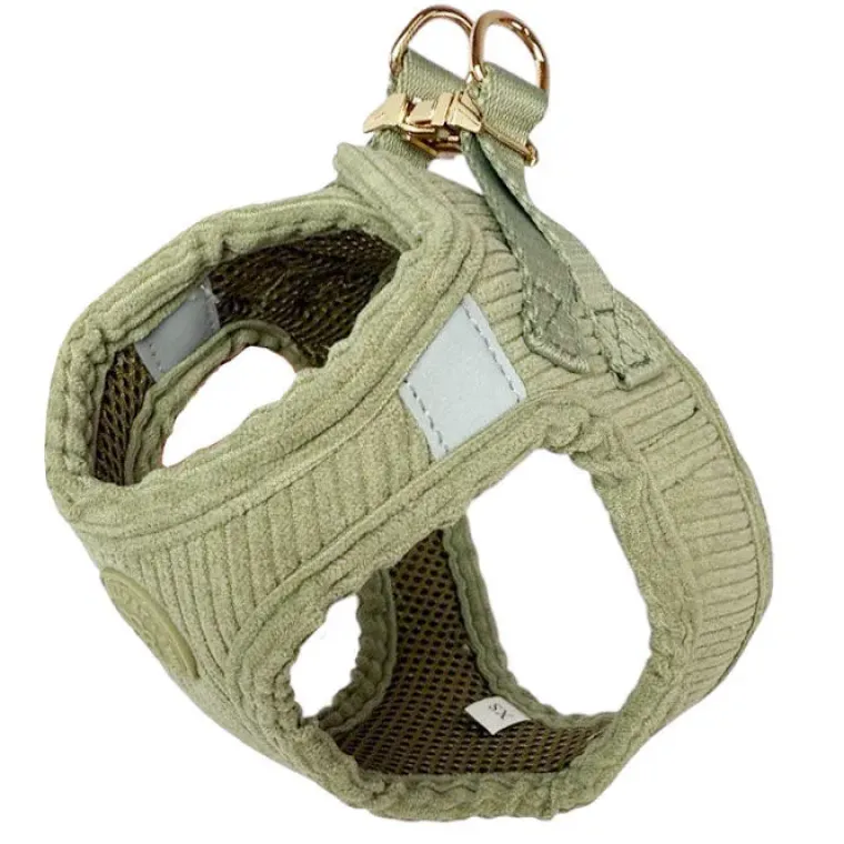 Hundeseler|Hvalpesele Og Hvalpeliner^Ollipet Bijou Step-in hundesele | Fløjl Olive Green