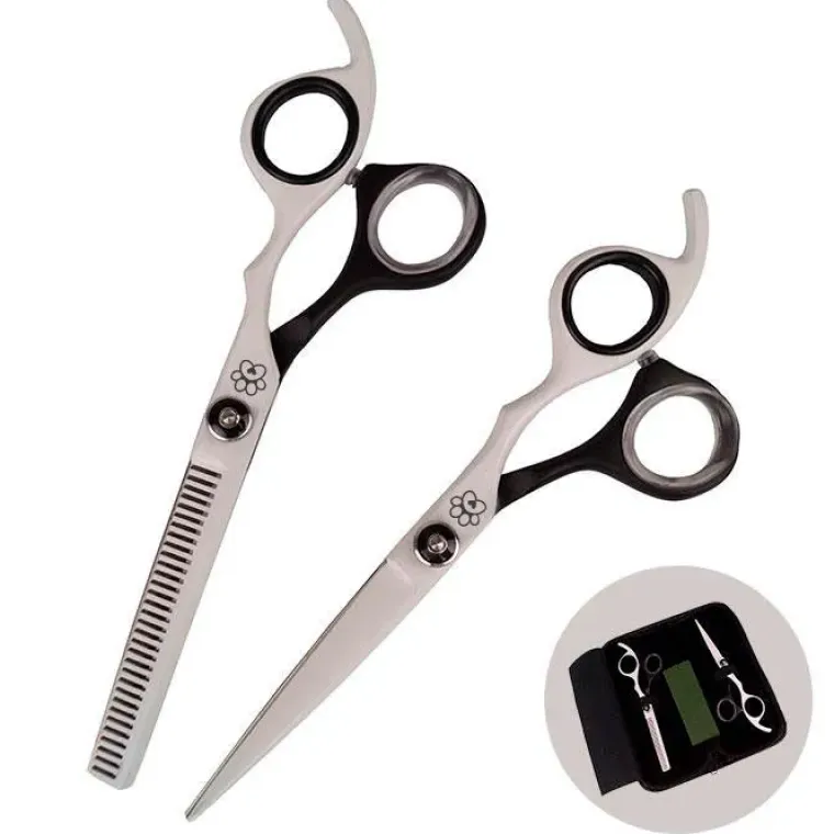 Pelsplejeredskaber^Ollipet Exclusive saksesæt 6,5"| Black and White