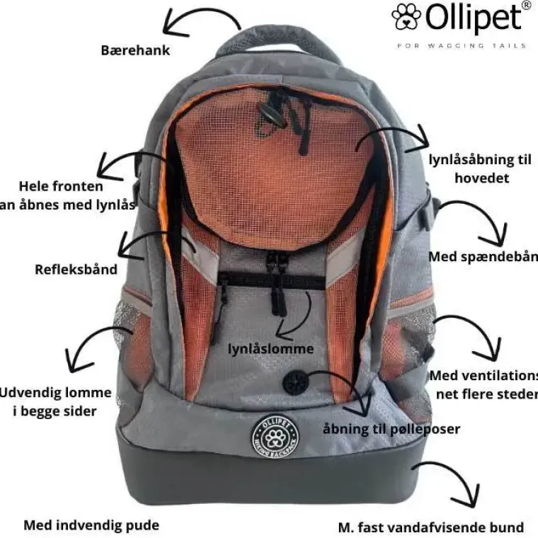 Hundetaske|Rygsæk Til Hunde^Ollipet Hiking Backpack