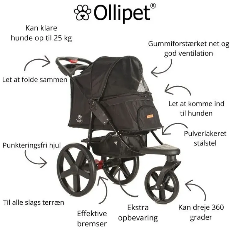 Hundeklapvogn^Ollipet Hundeklapvogn Lucca | Terrængående