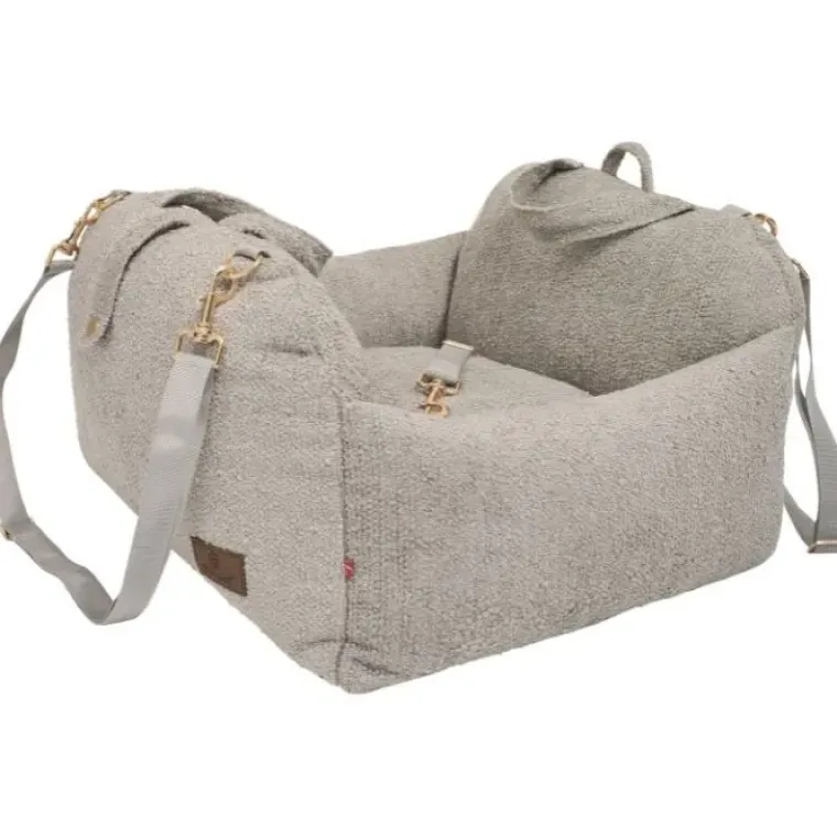 Hundetaske|Transporttasker Til Hunde^Ollipet Viga Hundebilsæde i Bouclé Stof | 3-i-1