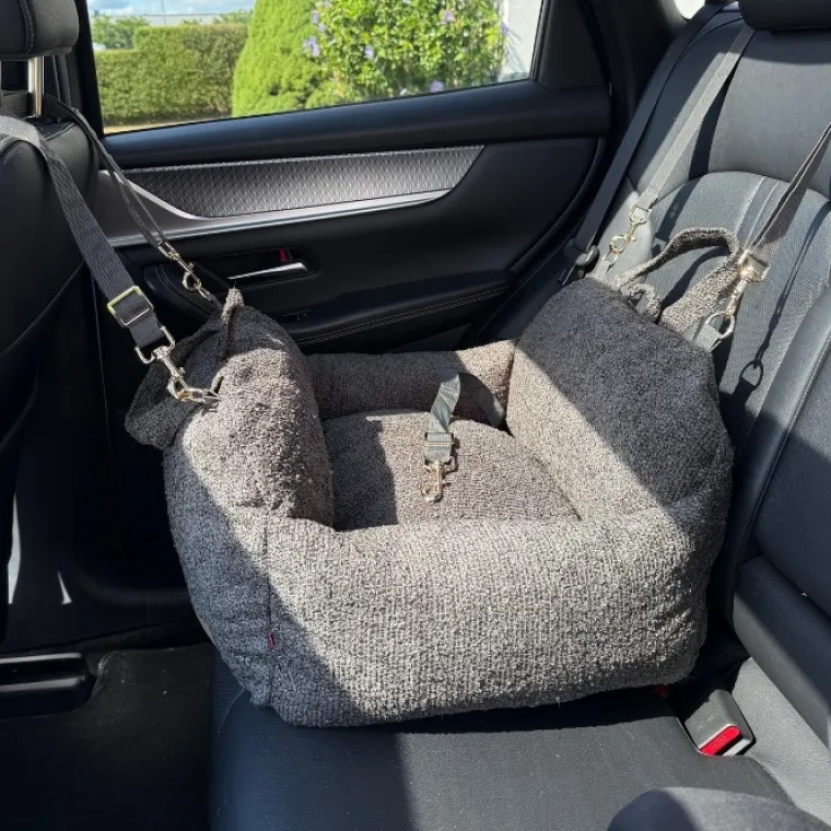 Hundetaske|Transporttasker Til Hunde^Ollipet Viga Hundebilsæde i Bouclé Stof | 3-i-1