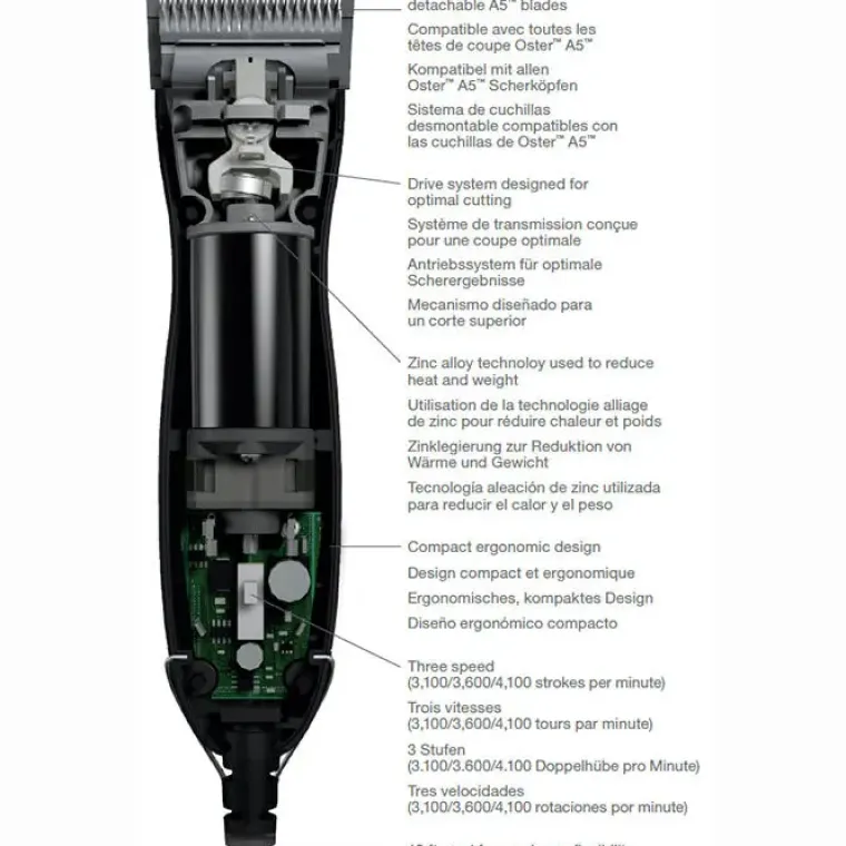 Hundetrimmere Og Klippemaskiner^Oster A6 SLIM 3speed NewGen Black | uden skær