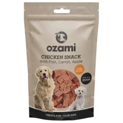 Godbidder Og Gnaveben^Ozami Chicken snack m. fisk, gulerod og æble | 100g
