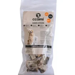 Single Protein & Foder & Godbidder|Godbidder Og Gnaveben^Ozami Dog Snack Hake Steak | 60g