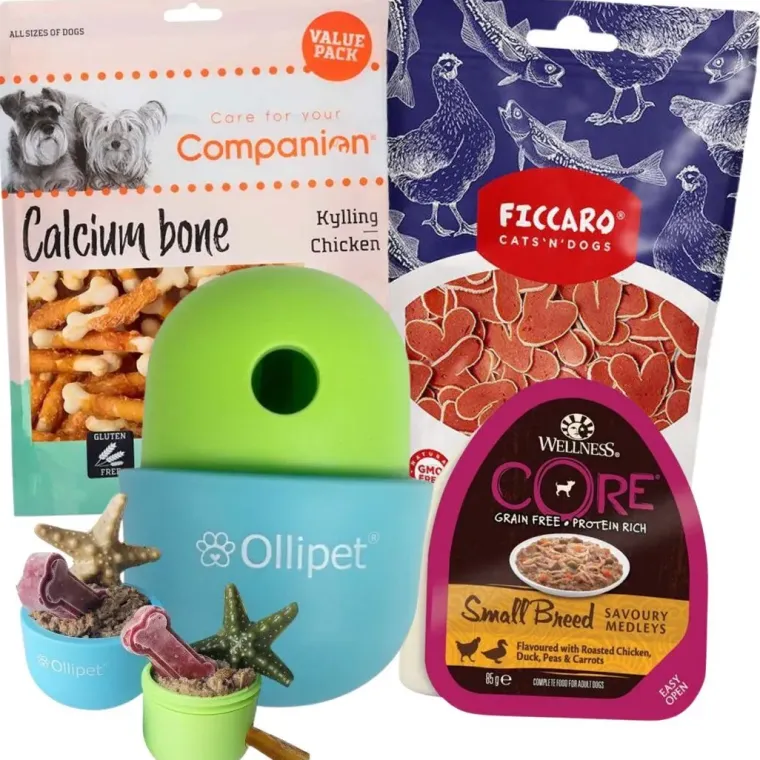 ☀️Sommerklar|Ollipet Hundelegetøj^ Pakketilbud | Ollipet Hoppler kreasæt | Lav dit egen hundeis m. kyllingesmag