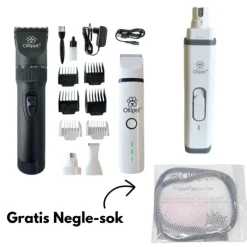 Groomingsæt|Hundetrimmere Og Klippemaskiner^ Pakketilbud | Ollipet Luksus Hundetrimmepakke | GRATIS negleklippersok