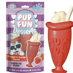 ☀️Sommerklar|Hundeferien^Pup Ice Pup Fun Dessert | Jordbær Sunday 3stk.