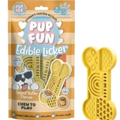 ☀️Sommerklar|Snusemåtter/Slikkeplader^Pup Ice Pup Fun Spiselig slikkeplade | Peanut 3stk.