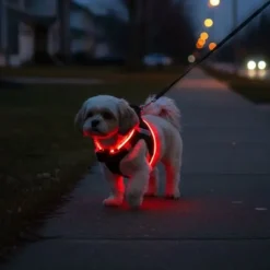 Hundeseler|Led Lys Og Refleks^Cotonshoppen Step-in hundesele med LED-lys