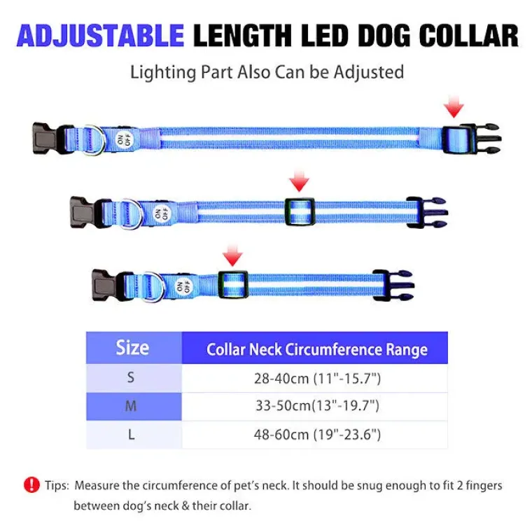 Hundehalsbånd|Løbeturen^Cotonshoppen The Dots LED Collar | Halsbånd med LED lys