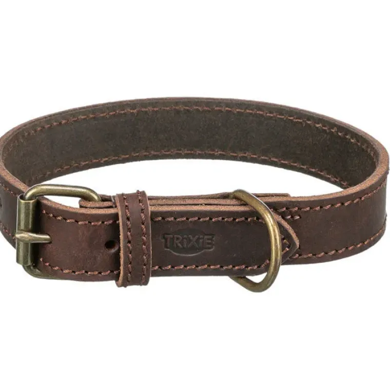 Hundehalsbånd^Trixie Rustic Læderhalsbånd