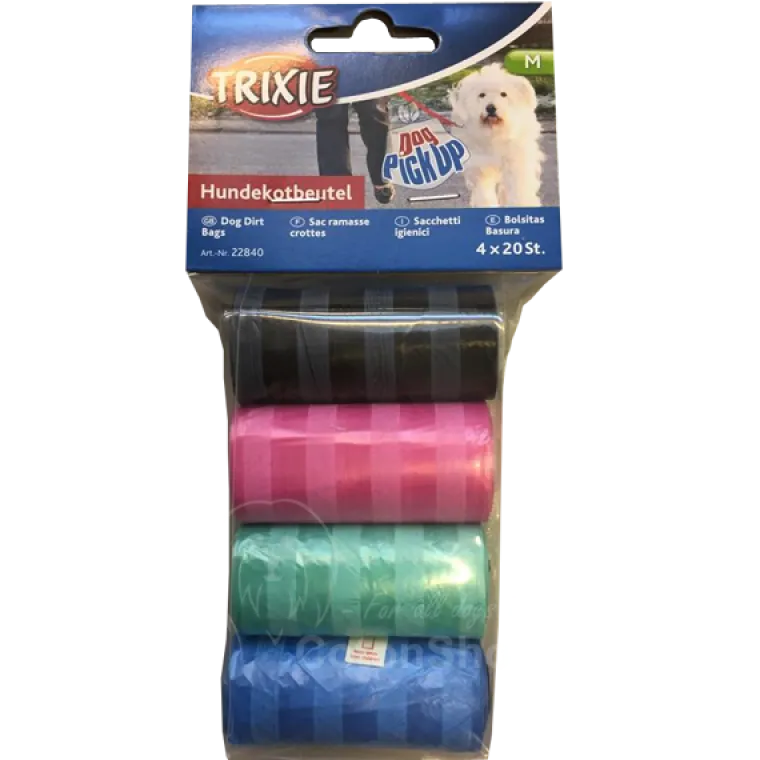 Hundeposer Og Holdere^Trixie stribet pølleposer 4 ruller