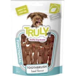 Godbidder Og Gnaveben^Truly Dog Dental Toothbrush - Beef Flavour | 90g
