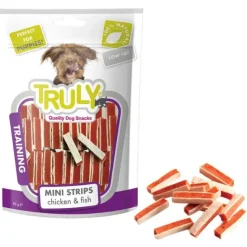 Hvalpegodbidder Og Gnaveben|Godbidder Og Gnaveben^Truly Dog Puppy Mini Strips | 90g