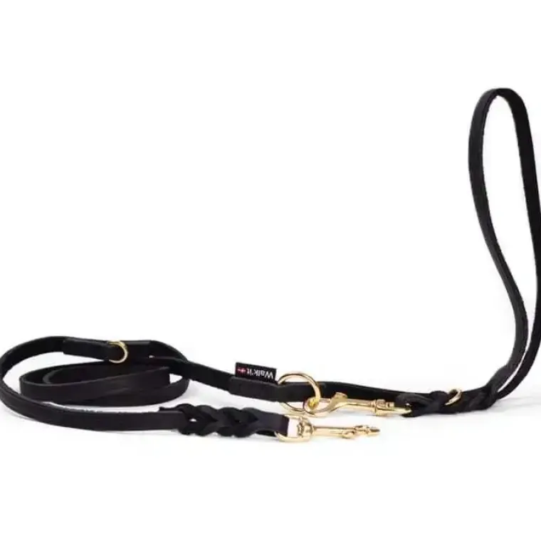 Hundesnor^Walk'it Justerbar Dressurline Læder/messing