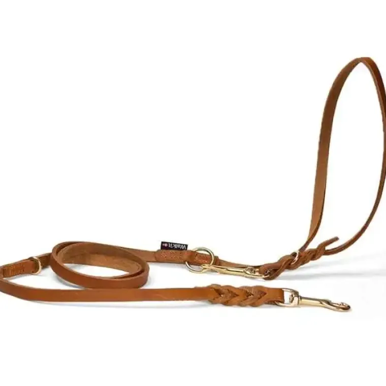 Hundesnor^Walk'it Justerbar Dressurline Læder/messing
