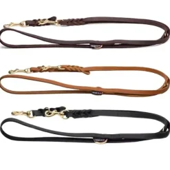 Hundesnor^Walk'it Justerbar Dressurline Læder/messing