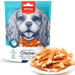 Godbidder Og Gnaveben^Wanpy Chicken Jerky & Calcium Bone Twists | 100g