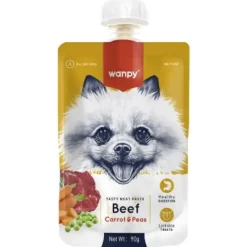 Godbidder Og Gnaveben^Wanpy Tasty Meat Beef, Carrot & Pea |Vådfoder 90g