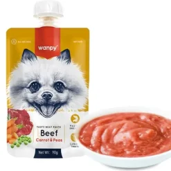 Godbidder Og Gnaveben^Wanpy Tasty Meat Beef, Carrot & Pea |Vådfoder 90g