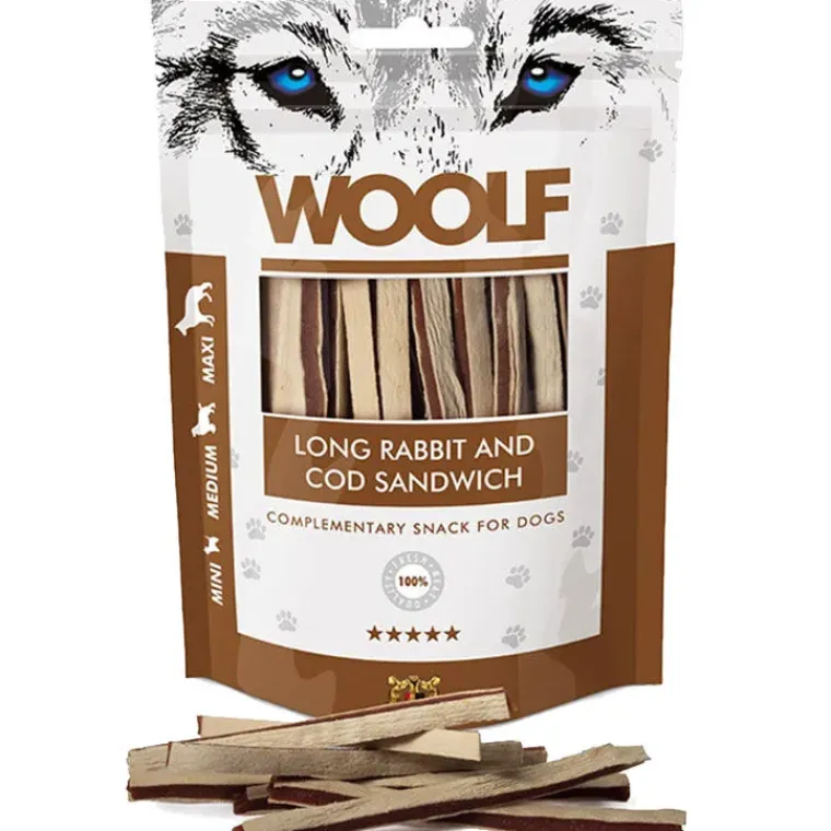 Godbidder Og Gnaveben^WOOLF Long Rabbit and Cod Sandwich | 100g
