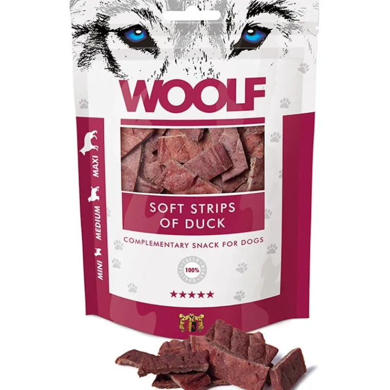 Godbidder Og Gnaveben^WOOLF Soft Strips of Duck, 100g